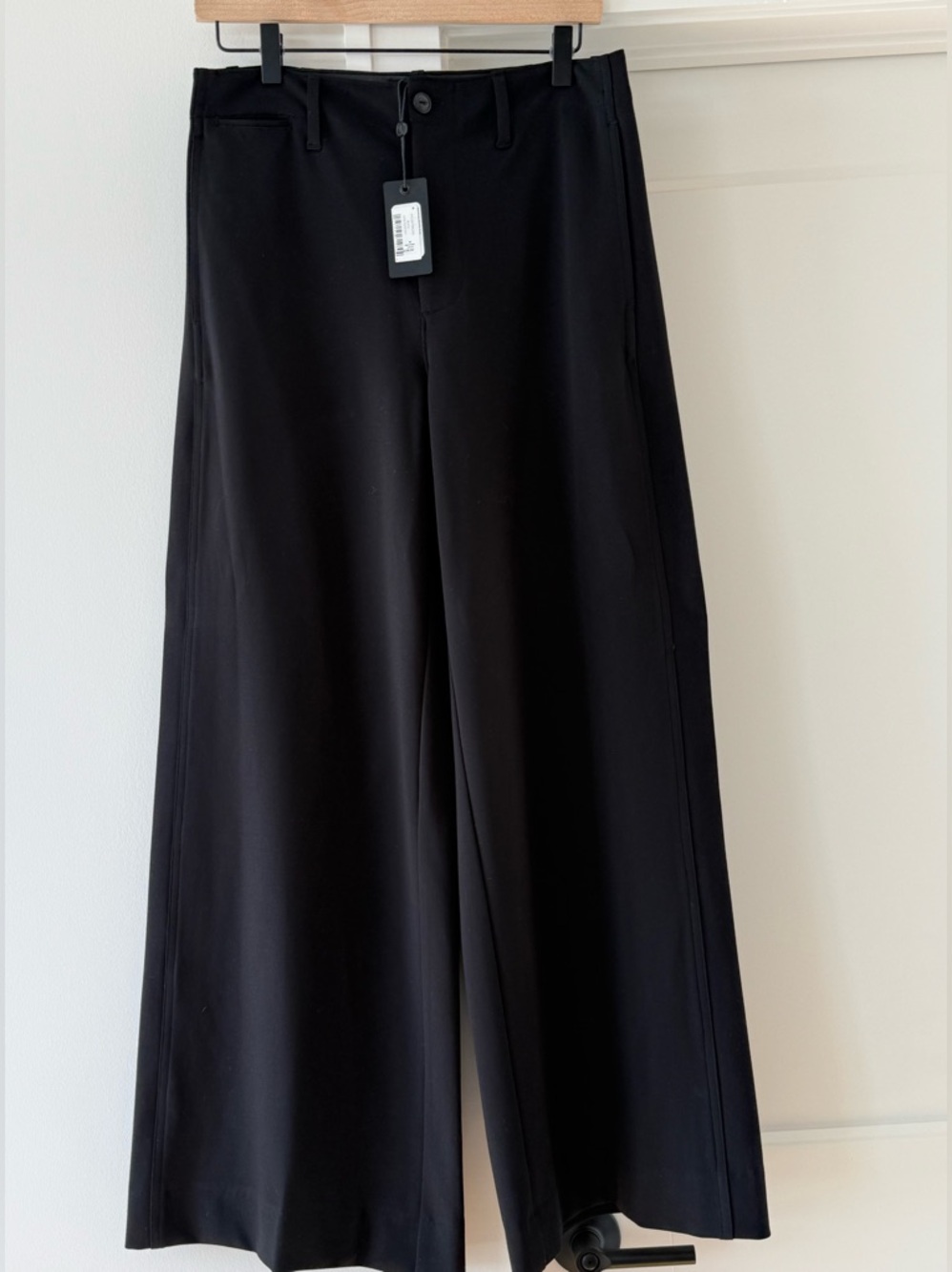 rag & bone Black Ponte Wide-Leg Trousers